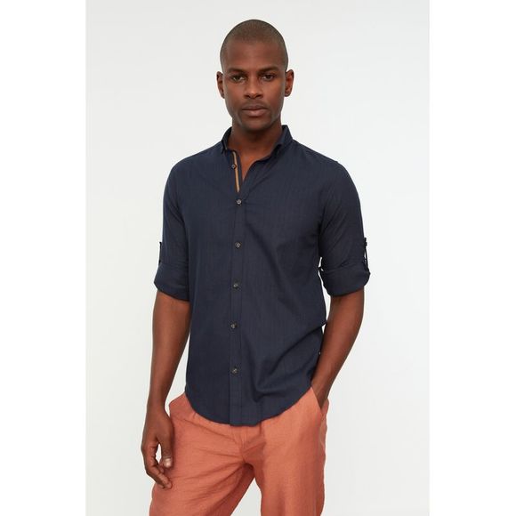 NWT Trendyol Men Slim fit Shirt collar weaving Shirt - Picture 2 of 12